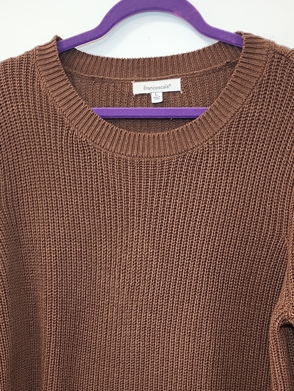 Francesca's Hailee embroidered pullover sweater colorful floral bell Sleeves L - Picture 3 of 14